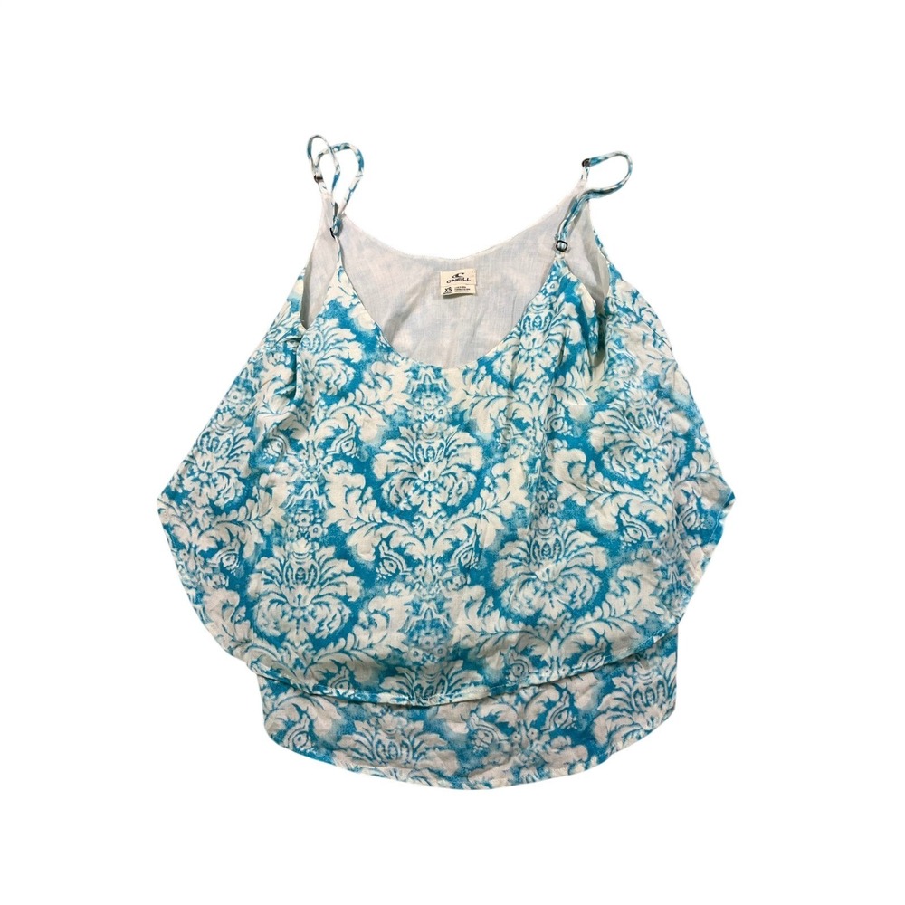O'Neill Turquoise White Floral Print Cami Tank Top XS